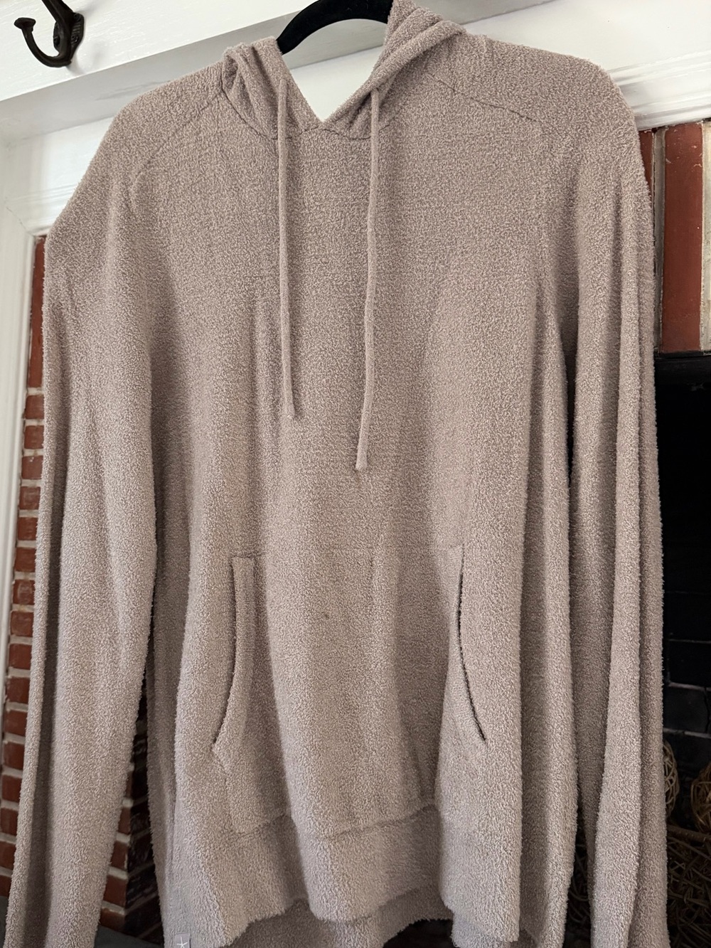 Barefoot Dreams CozyChic Lite Hoodie Pullover Beige/Taupe Size M